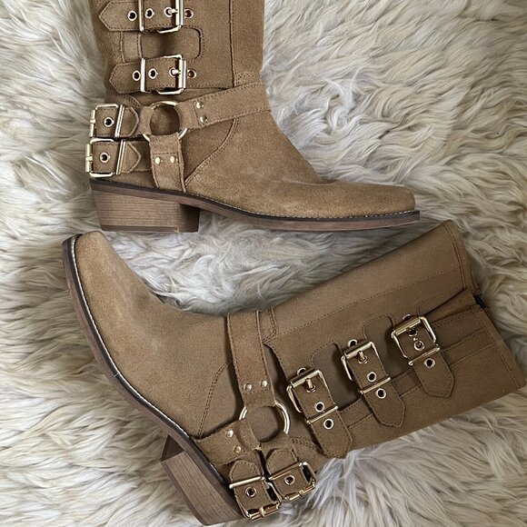 Vince Camuto Suede Moto Boots - Picture 1 of 6